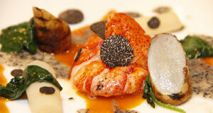 Buttered Poached Lobster, Salsify Spinach, Black Truffle, Jus De La Presse